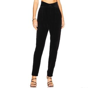 Joie Farah Black Velvet High Rise Pants Size 10